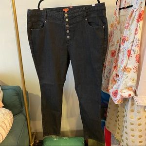 ModCloth button fly black jeans